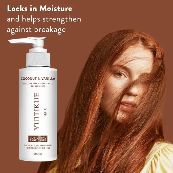 Après-shampoing YUITIKUE à la noix de coco et à la vanille | Sans sulfate, hydratant et nourrissant pour tous types de cheveux 150g