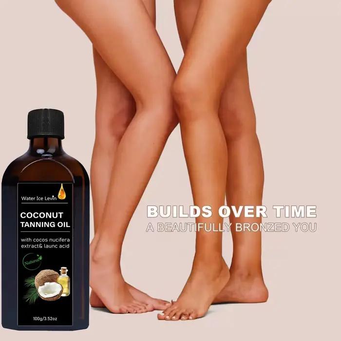 Huile Bronzante à la Noix de Coco – Huile Corporelle pour un Éclat Naturel et une Peau Hâlée, Lotion Bronzante Hydratante – 100g