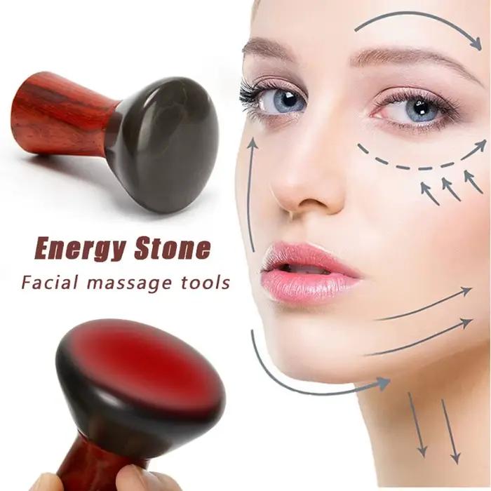 Pierre chaude volcanique Gua Sha masseur pierre naturelle Bian corps visage cou outil de Massage pour détendre les Muscles soins de la peau usage Spa à domicile