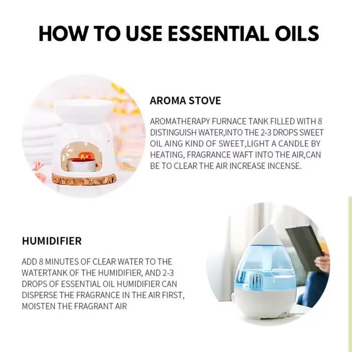 Huile essentielle de lavande, jasmin, Eucalyptus, vanille, bois de santal, bergamote, romarin, citronnelle, cannelle, 10ml