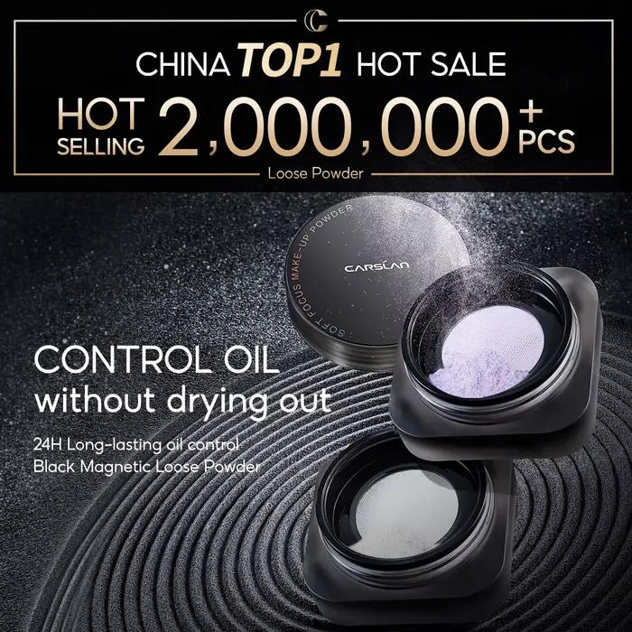 CARSLAN-Poudre magnétique noire pour le visage, produit de maquillage, résistant à l'eau, longue dur