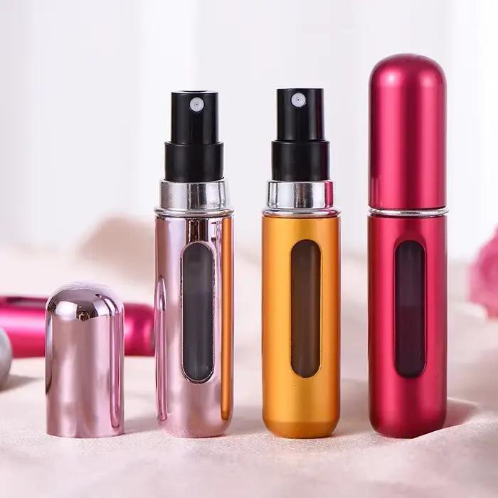 Atomiseur de parfum rechargeable en spray, bomba de parfum en aluminium, mini garrafa para voyages, 5ml