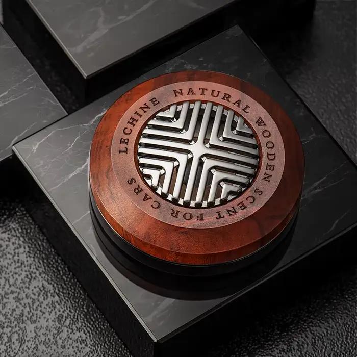 Diffuseur de parfum pour voiture en bois et métal, design simple et luxueux, parfum de voiture vintage, bonne odeur, ornement de voiture, fragrance
