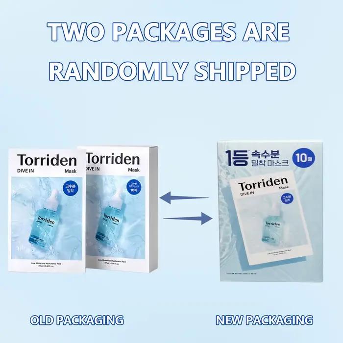 Torriden DIVE-IN Masques pour le visage à l'acide hyaluronique 10 pièces, fins et adaptés à la peau,
