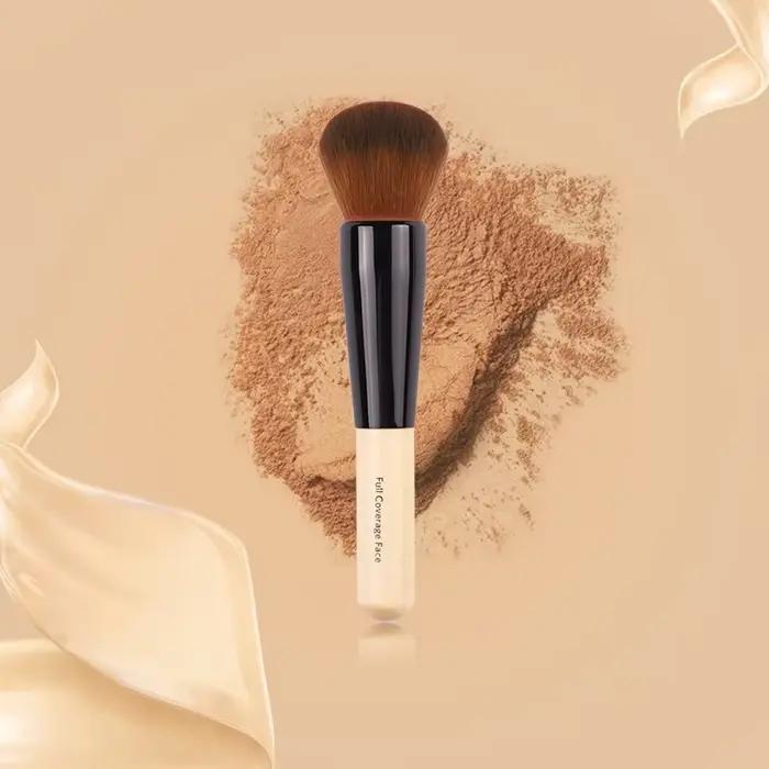 Pinceaux de maquillage luxueux, couleur champagne, brosse pour fond de teint plat, grande brosse pour le visage, brosse de réparation pour contour, crème liquide, poudre