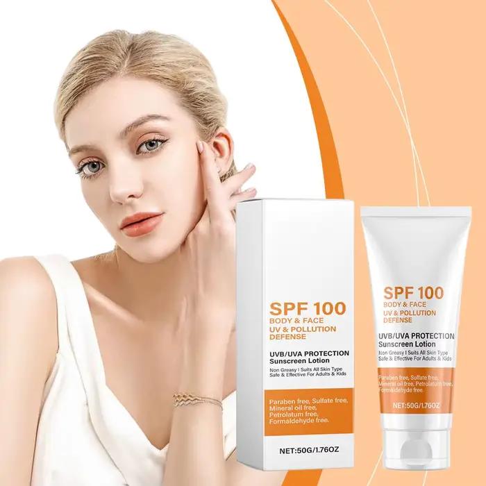Lotion solaire SPF100 pour le visage et le corps