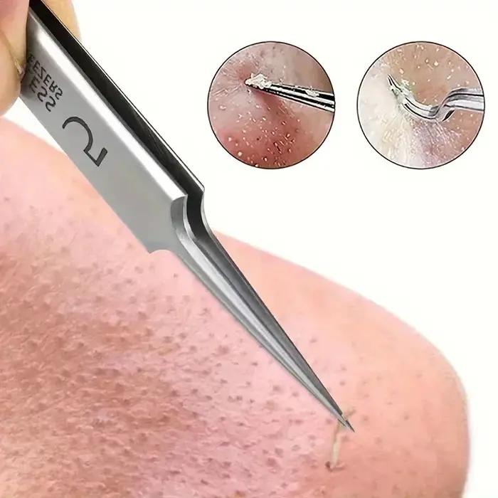 Pince extra fine n ° 5 pour les soins de la peau, accessoire pour éliminer l'acné, les points noirs,