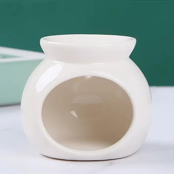 Brûleur d'arôme en porcelaine, Mini bougeoir d'huile essentielle, couleur unie, artisanat en céramiq