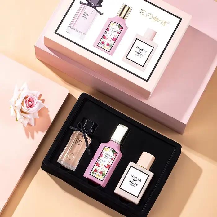 Haute qualité femmes Parfum 75ML coffret cadeau 3 pièces ensemble Eau