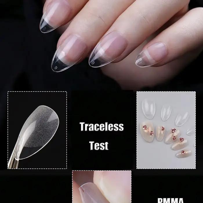 Pointes d'ongles courtes en amande pour gel souple