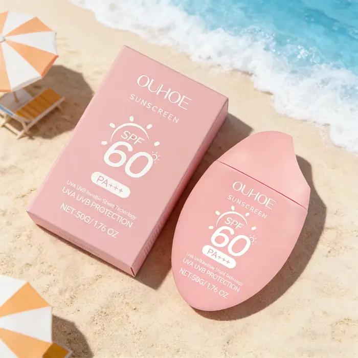 Crème solaire hydratante éclaircissante SPF50+ Protection UV Nourrissante en profondeur Non grasse Unifie le teint Soin