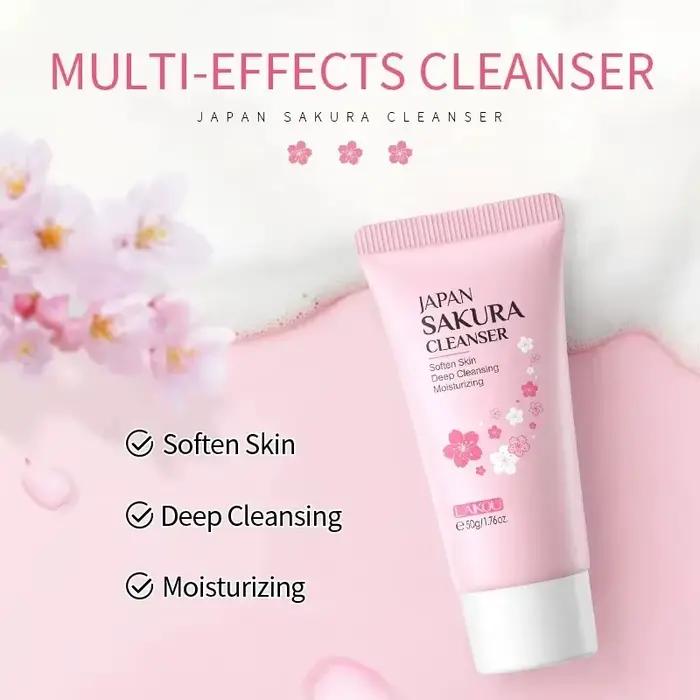 LAIKOU Sakura nettoyant doux nettoyage en profondeur contrôle de l'huile hydratant rétrécit les Pores visage soins de