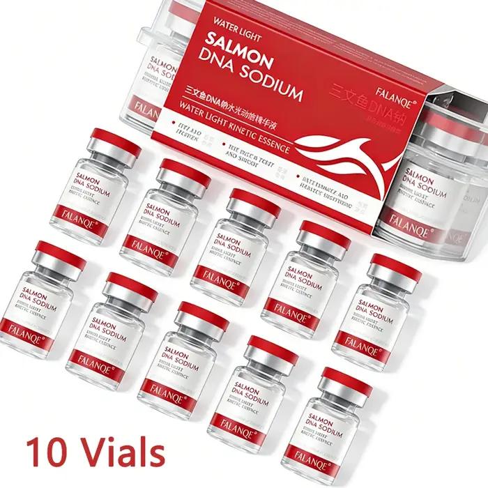 Ampoule de sérum anti-rides au DNA de saumon et au sodium, atténue les ridules, essence de collagène, hydratant facial, blanchissant et raffermissant pour les soins de la peau