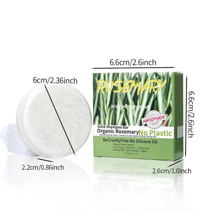 Savon shampoing au romarin parfumé naturel 60g, contrôle de l'huile fait à la main et savon antipelliculaire, adapté aux hommes et aux femmes