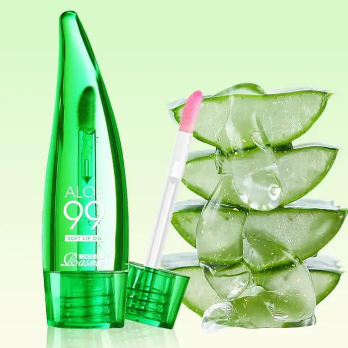 Baume à lèvres à l'aloe Vera à 99%, Anti-séchéité, hydratant longue durée, liquide Transparent, produit de soin pour les lèvres