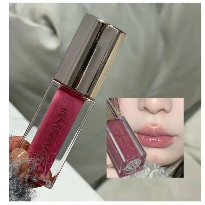 HERORANGE Gloss à lèvres transparent effet miroir scintillant
