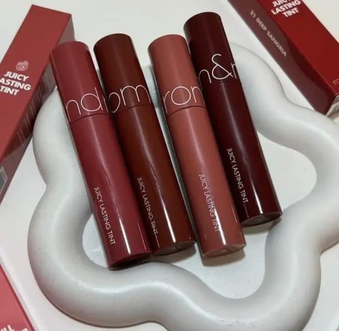 Blanchiment durable hydratant cerise bombe Litchi corail rouge eau lumière miroir rouge à lèvres Original coréen Romand jus lèvres glaçure