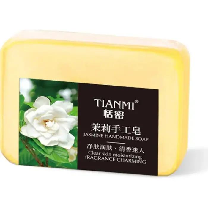 Savon artisanal au jasmin, riche en extrait de jasmin, adoucit les peaux rugueuses, reconstitue l'hydratation et nettoie