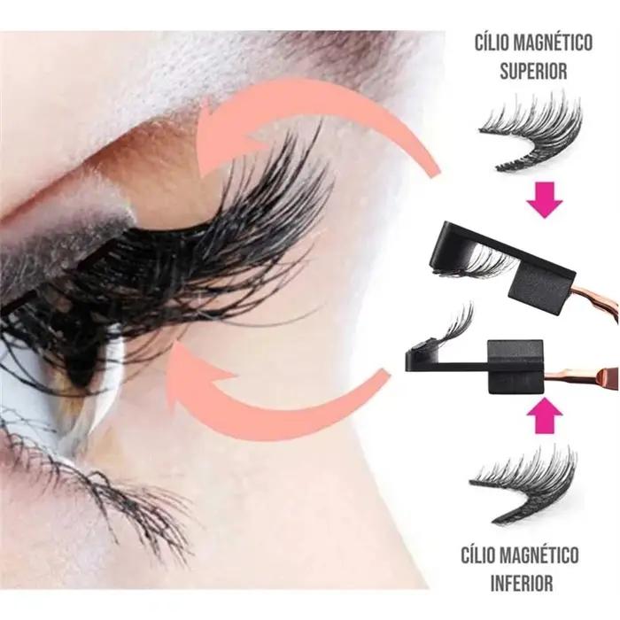 8 pièces, 2 paires de faux cils magnétiques 3D, cils magnétiques, outils de maquillage, extensions d