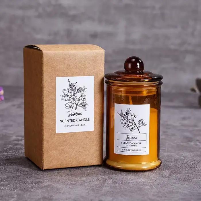 Pot en verre Vintage, bougie parfumée, huiles essentielles, cire de soja, aromathérapie, décoration de la maison, cadeau d'anniversaire et de noël