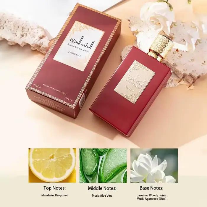 Parfum de luxe Dubaï Arabie pour femmes, senteur fraîche et élégante de jasmin, gardénia, bois d'agar et bois de santal, parfum longue tenue.