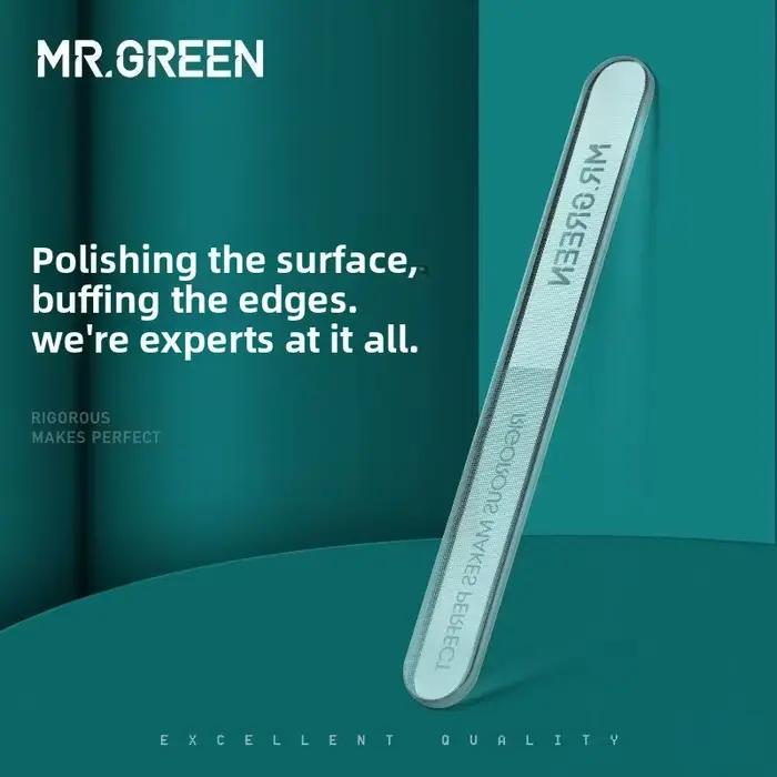 Lime à ongles en verre à double extrémité MR.GREEN – Polissage et façonnage entièrement lavables
