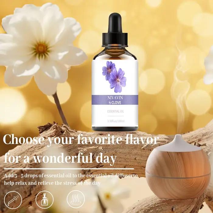 NIVAVIN 30ml/60ml/00ml Huile essentielle de clou de girofle, naturellement extraite, parfum longue durée, adaptée à diverses situations domestiques.