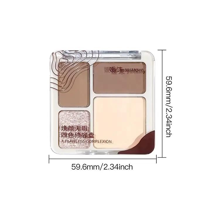 La palette de contouring quatre couleurs est mate et longue tenue