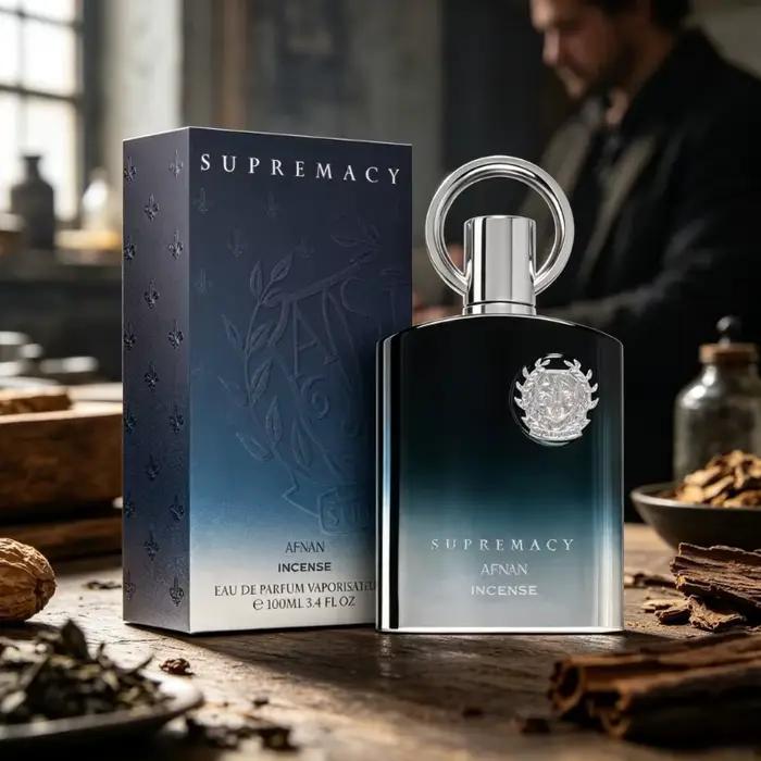 Parfum AFNAN Supremacy Incense 100ml Eau de Parfum, parfum de luxe longue durée, spray, parfum chaud, profond, fumé, riche, intense, élégant