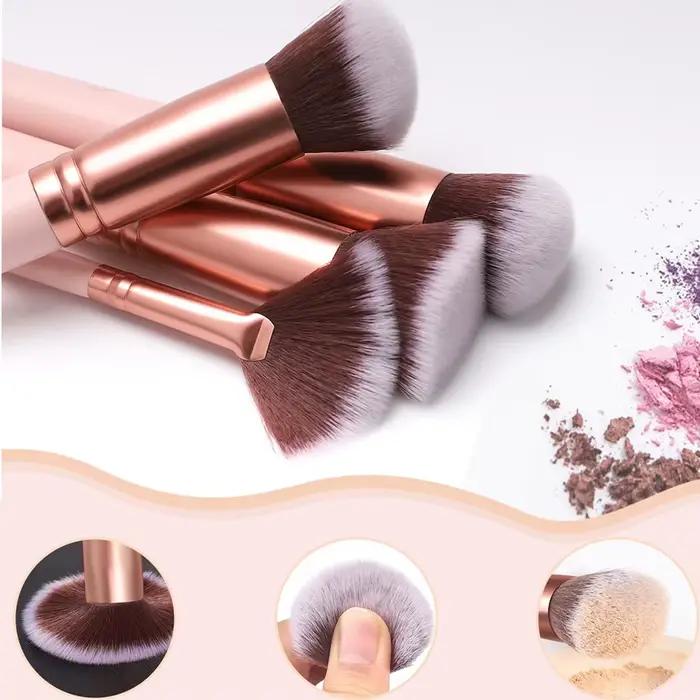 Ensemble de 19 pinceaux de maquillage, comprenant une éponge de maquillage, des pinceaux synthétiques de qualité supérieure pour le fond de teint, la poudre, les anticernes, les fards à paupières et l