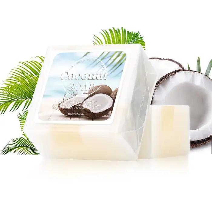 Savon artisanal 100g B+ au lait de coco biologique, extrait pur de plantes, traitement du visage, ac