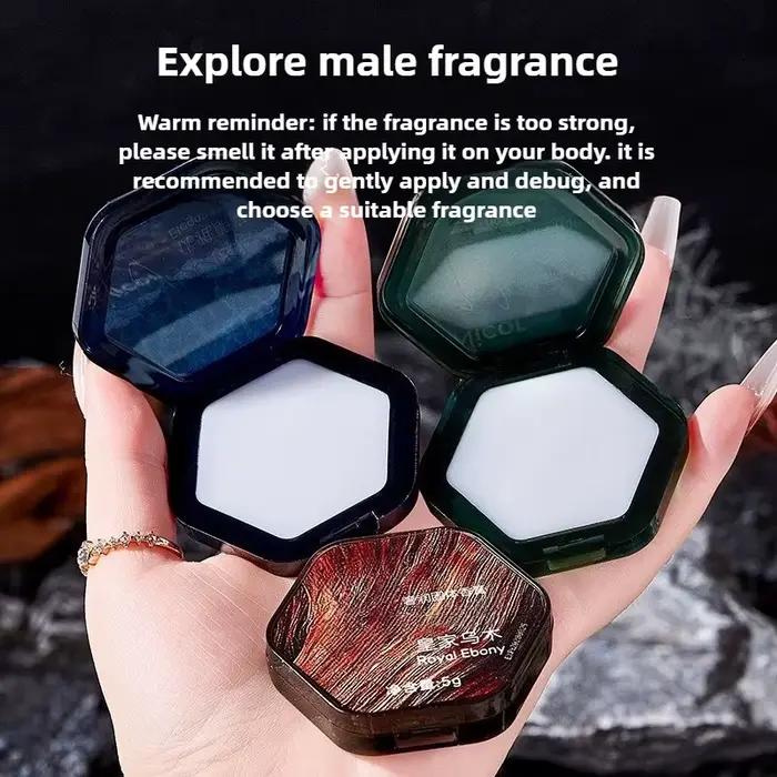 Parfum solide rafraîchissant et durable pour hommes, parfum de vanille durable, parfum solide portable, cadeau idéal pour petit ami