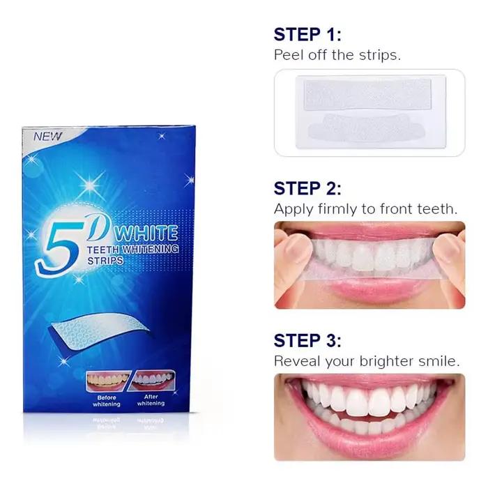 Bandelettes blanchissantes 5D pour les dents