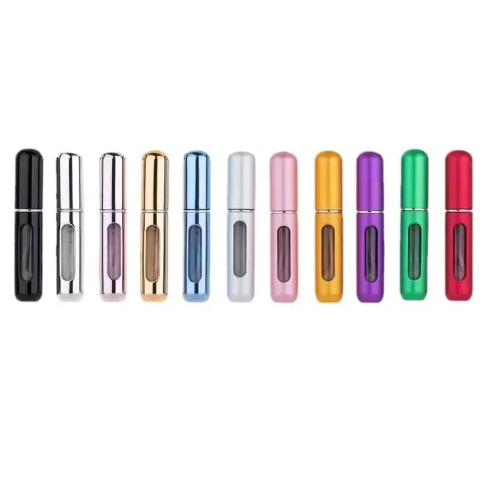 Atomiseur de parfum rechargeable en spray, bomba de parfum en aluminium, mini garrafa para voyages, 5ml