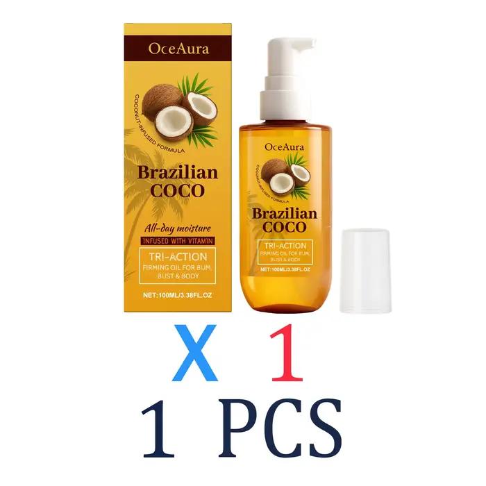 Huile corporelle de noix de coco, soin raffermissant et hydratant pour le corps, fesses, poitrine, v