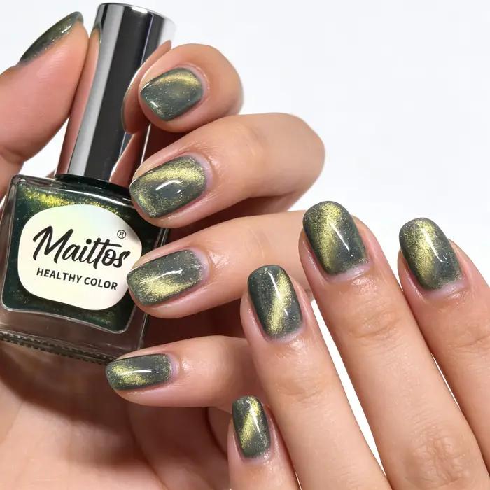 Vert - Vernis à ongles à base d'eau effet œil de chat 12ml