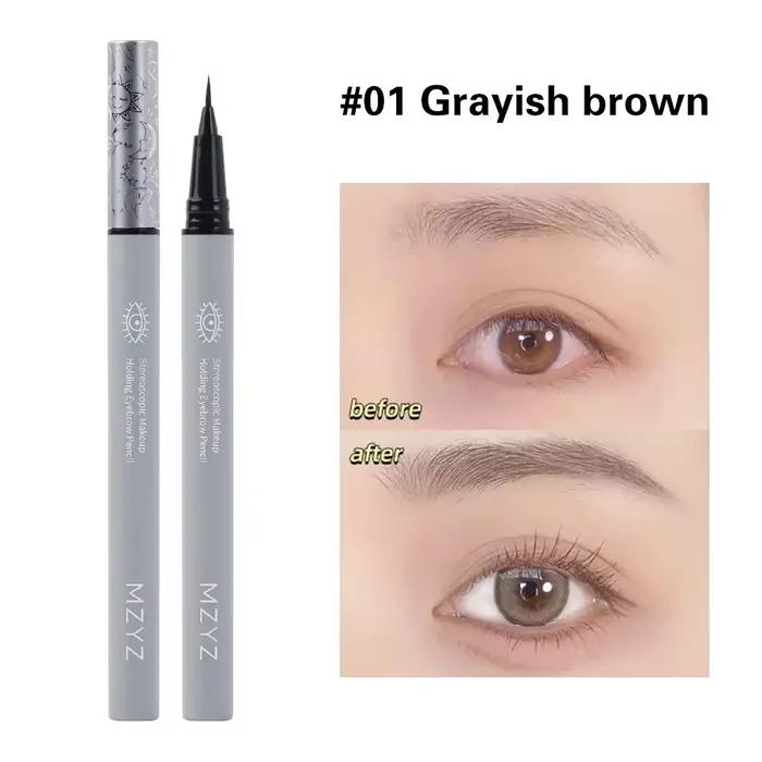 Crayon à sourcils liquide à l'eau, brun foncé, naturel, sauvage, Eyeliner, imperméable, durable, séc
