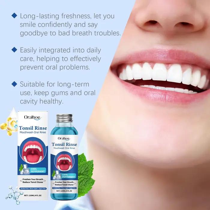 Rince-bouche frais Oral, élimine les odeurs buccales, réduit la pierre d'amélice, durable, frais, sans alcool, hygiène buccale, nettoyage, menthe poivrée