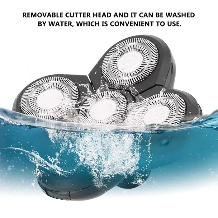 Rasoir à barbe électrique 5 lames tête rotative accessoire étanche remplacement