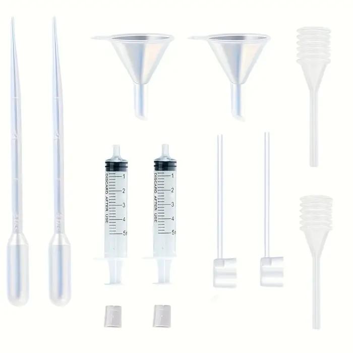 Ensemble distributeur de parfum 12 pièces - 2 seringues, 2 pipettes, 2 séparateurs de parfum, 2 conv