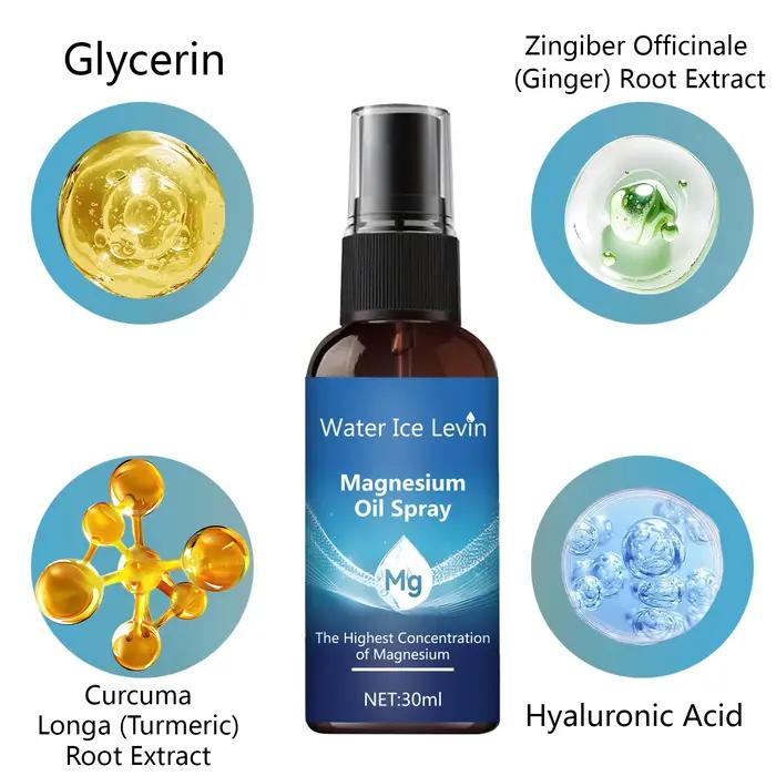 Huile de magnésium en spray pour le soin de la peau du visage et du corps, huile essentielle hydratante pour massage