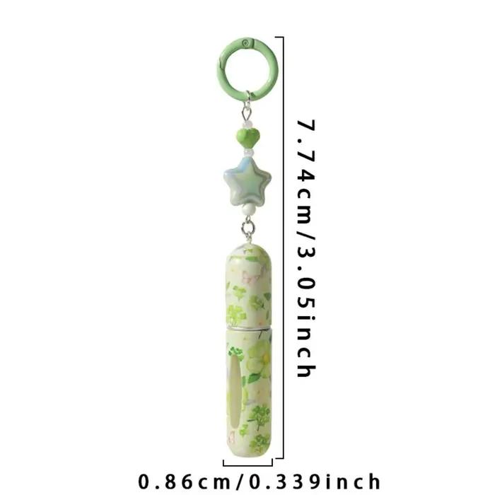 Flacon de parfum de 5 ml avec porte-clés, conteneur cosmétique floral, anti-fuite, rechargeable, brume ultra-fine, conteneur de parfum pour femme
