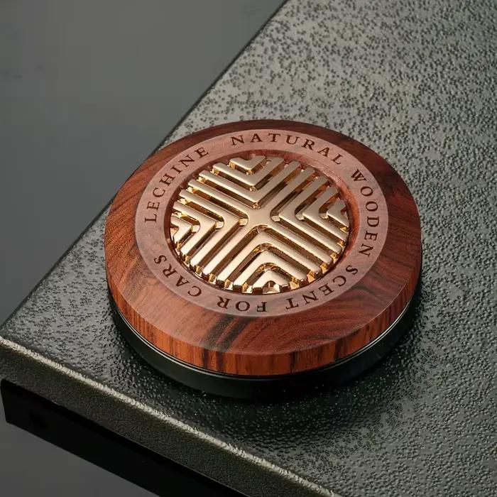 Diffuseur de parfum pour voiture en bois et métal, design simple et luxueux, parfum de voiture vinta