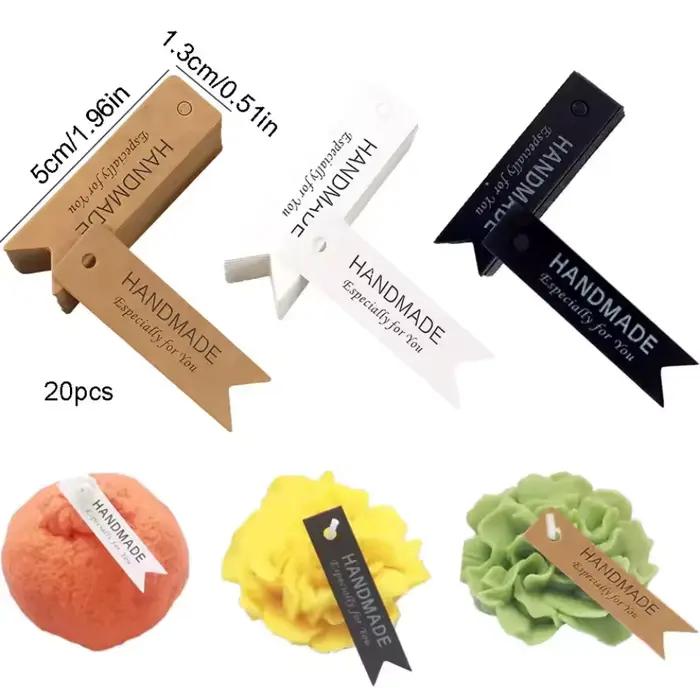10/20/50 pièces belle étiquette de bougie faite à la main lettrage décoration Kit de fabrication de bougies bonbons Biscuit gâteau cadeau étiquette cadeau exquise