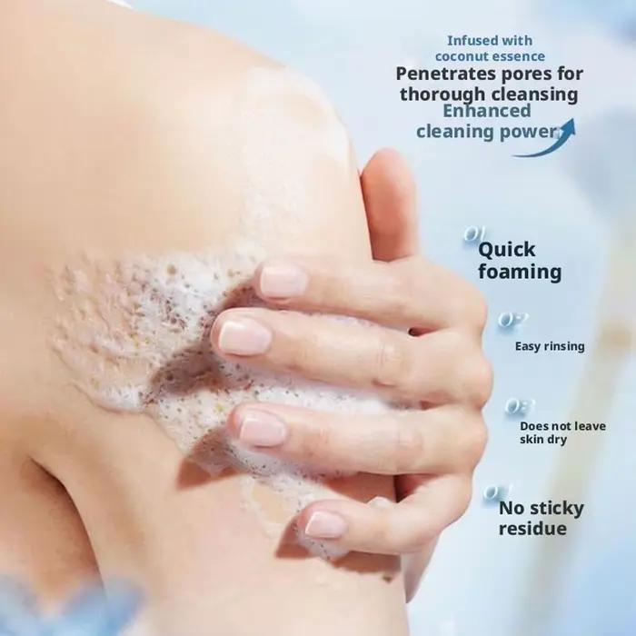 Savon au lait de coco, extrait de plantes pures, savon artisanal, nettoyage en profondeur et contrôle du sébum, apaisant doux et hydratant pour la peau.