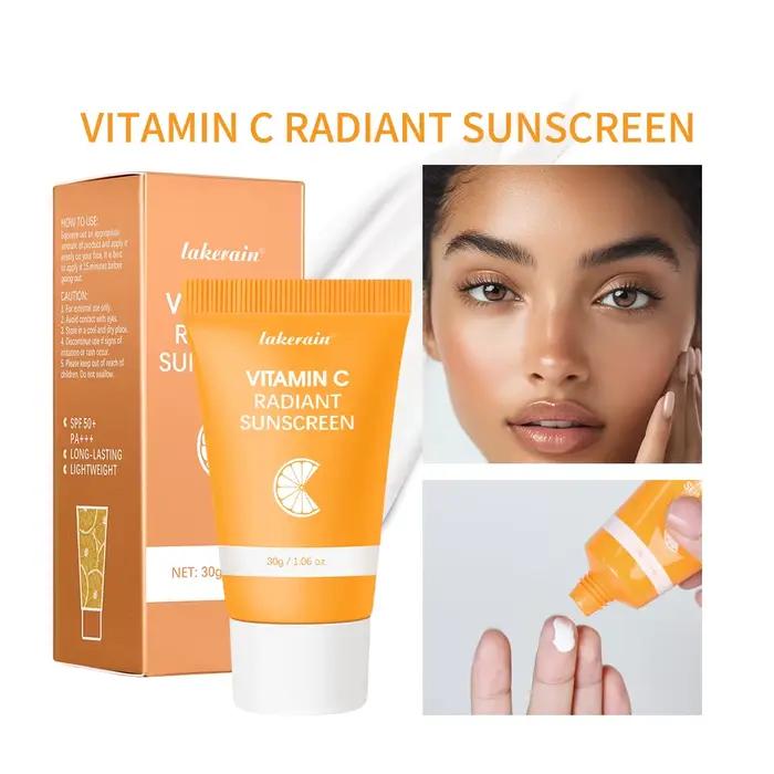 Crème pour le visage SPF 30, base de maquillage, hydratant à la vitamine C, protège la peau des rayo