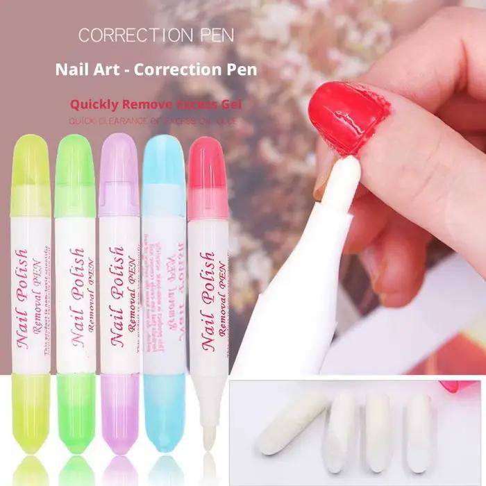  Stylo Dissolvant Doux Sans Alcool pour Vernis à Ongles – Dissolvant Rapide pour Faux Ongles et Gel – Correcteur pour Ongles Inadaptés
