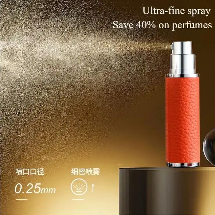 Atomiseur de parfum portable en cuir véritable, contenant liquide pour cosmétiques, mini vaporisateur de voyage, bouteille de luxe africaine, d'extraction illable de tous les jours, 5ml, 8ml