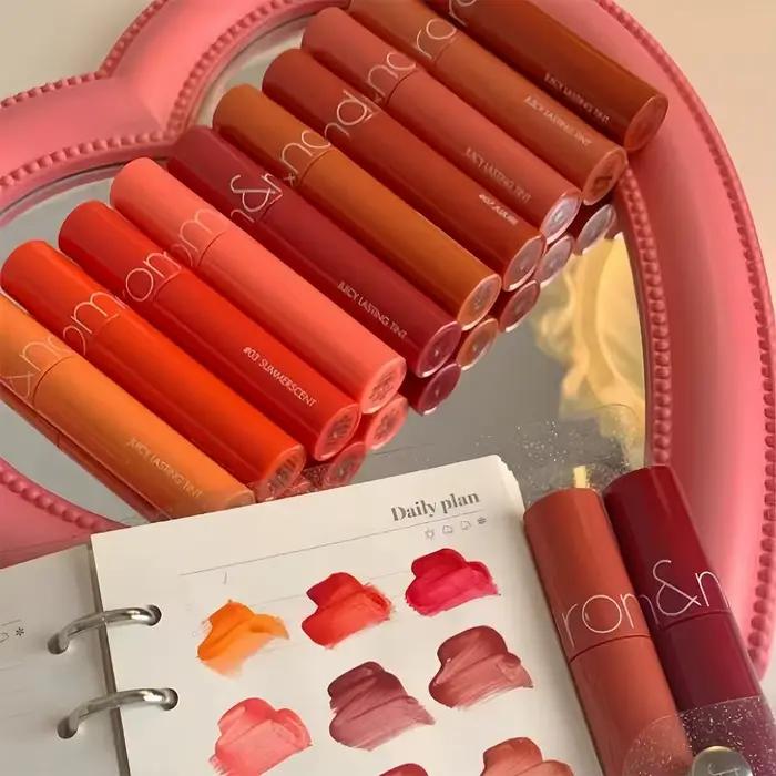 Blanchiment durable hydratant cerise bombe Litchi corail rouge eau lumière miroir rouge à lèvres Original coréen Romand jus lèvres glaçure