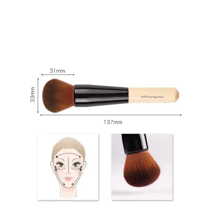 Pinceaux de maquillage luxueux, couleur champagne, brosse pour fond de teint plat, grande brosse pour le visage, brosse de réparation pour contour, crème liquide, poudre